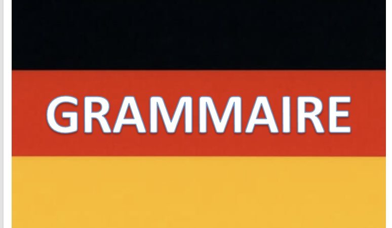 Grammaire allemande – CPF